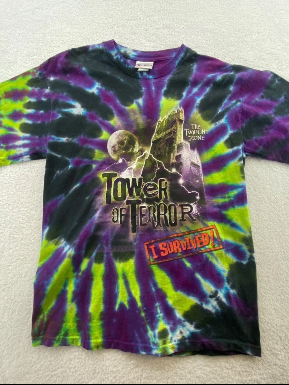 The Twilight Zone Tower of Terror Tie-Dye T-Shirt Purple/Green/Black